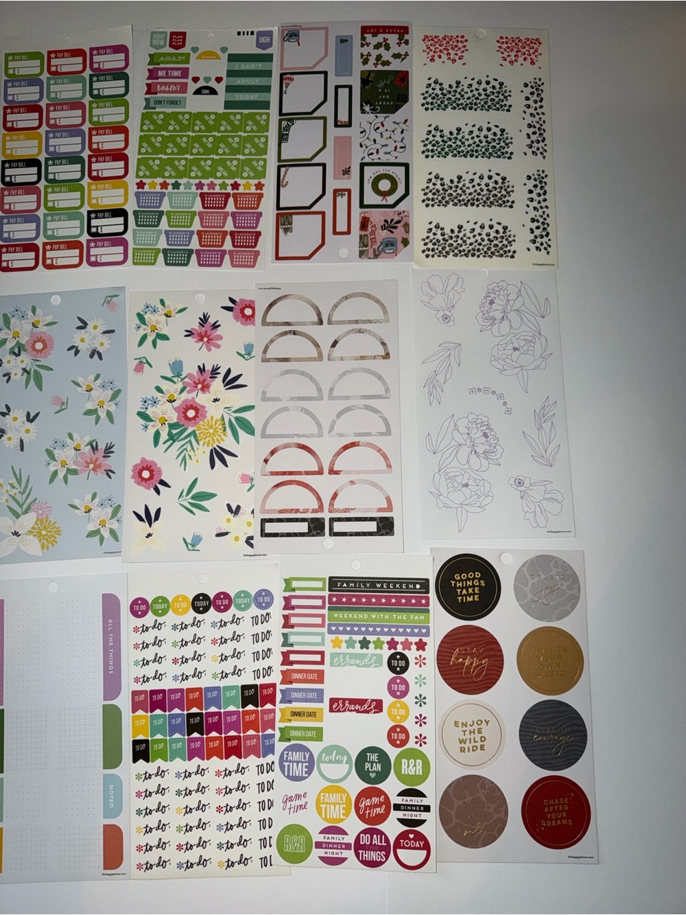 Lot of the happy planner stickers